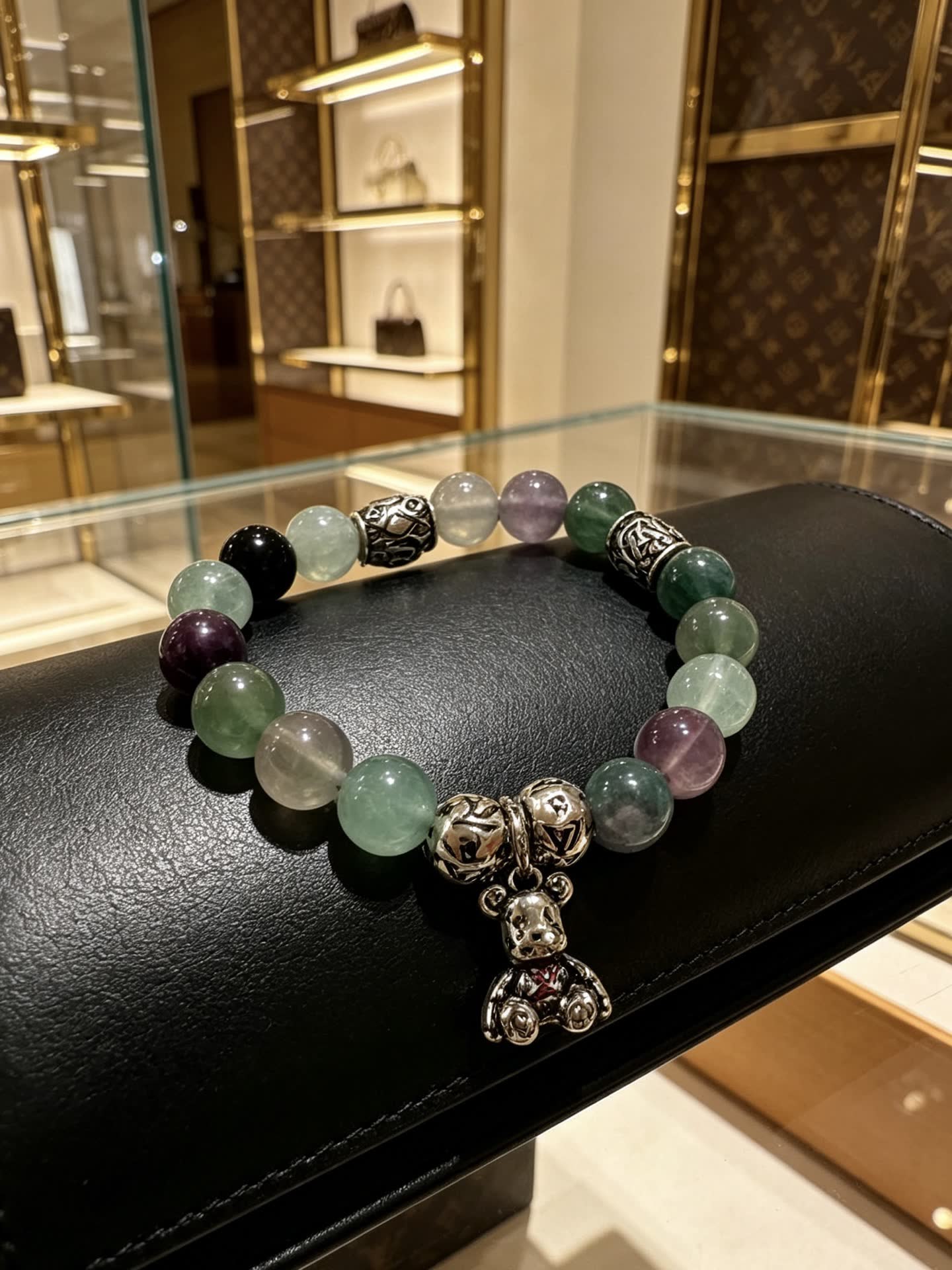 Louis Vuitton Multicolored Beaded Bracelet with Silver Charms